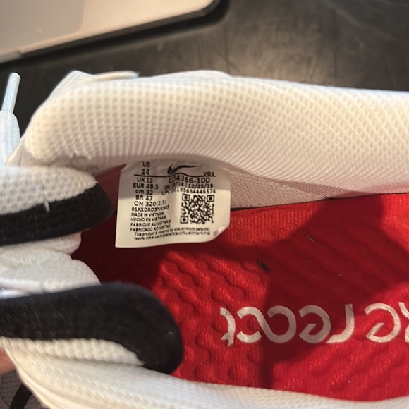 Nike Air Force 1 React White Black Red - Picture 10 of 10
